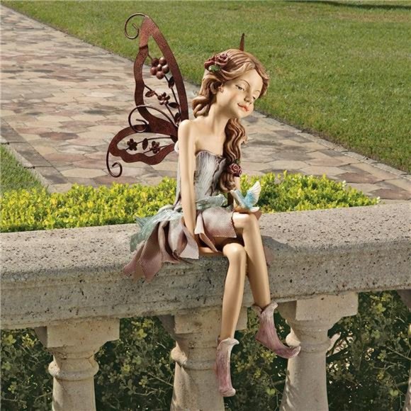 Fannie The Garden Fairy Sitting Statue, 12 Inch, 12", Single - Picture 6 of 6